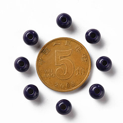 Prussian Blue Opaque Acrylic Beads, Round, Prussian Blue, 6x5mm, Hole: 1.8mm, about 4400pcs/500g