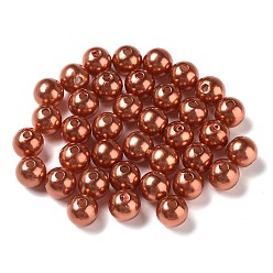 FireBrick Imitation Pearl Acrylic Beads, Dyed, Round, FireBrick, 10x9.5mm, Hole: 2.5mm, about 1070pcs/pound