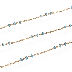 Темно-Голубой Ионное покрытие (ip) 304 бордюрные цепи из нержавеющей стали, спутниковые сети, с эмалью и катушкой, пайки, долговечный, реальный 18 k позолоченный, глубокое синее небо, 1.5x1x0.1 мм, около 32.8 футов (10 м) / рулон