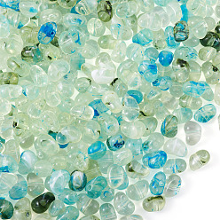 Бледно-Зеленый 50g прозрачные акриловые бусины, самородки, два тона, бледно-зеленый, 5~6.5x8.5x5~6 мм, отверстие : 1.5 мм