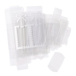 Clear Folding PVC Storage Gift Box, Rectangle, Clear, 4.95~24.1x4.2~14x1.3~10cm