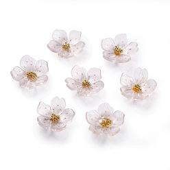Прозрачный Акриловый кабошоны, цветок, прозрачные, 20x21x5 мм