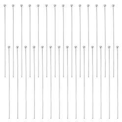 Платинированный 100 шт. Латунные штифты с шаровой головкой, Реальная платина, 24 датчик, 50x0.5 мм, Руководитель: 1.5 mm