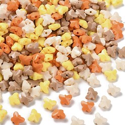 Светло-коричневый Непрозрачные акриловые бусины, бабочка, граненые, загар, 6.5x8x4.5 мм, отверстие : 1.2 мм, 4000 шт / 500 г