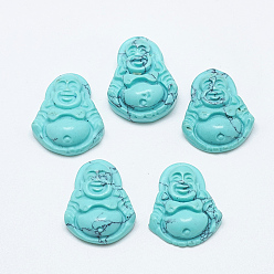 Синтетическая Бирюза Синтетические бирюзовые подвески, Майтрейя, 18~19x15~16x7.5~8 мм, отверстие : 1 мм