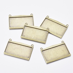 Античная Бронза Сеттинги для кулона ( кабошон ), тибетский стиль, античная бронза, без свинца, без кадмия и без никеля , прямоугольные, 49 мм длиной, шириной 31 мм , толщиной 3 мм , отверстие : 2.5 мм
