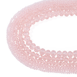 Pink 6 нити 6 стили стеклянные бусины нити, граненые, рондель, розовые, 2.3~8x2~6 мм, отверстие : 0.4~1 мм, около 64~155 шт / нитка, 12.6~16.54 дюйм (32~42 см), 1 прядь / стиль