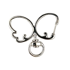 Платина Поворотные шарниры из сплава цинка, бабочка, платина, 39.5x33 мм