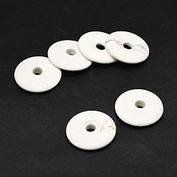 Говлит Пончик натуральный Howlite подвески, 30~30.5x4.5~6.5 мм, отверстие : 6 мм