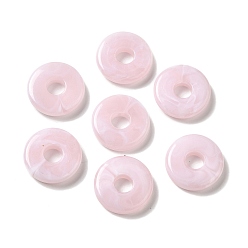 Pink Transparent Acrylic Beads, Two Tone, Flat Round, Pink, 15x3.5mm, Hole: 5mm, about: 830pcs/500g
