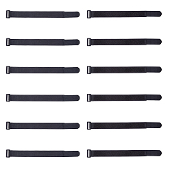 Черный Волшебная наклейка многоразовые нейлоновые кабельные стяжки, самоклеящиеся регулируемые ремни для крепления велосипеда, для наушников-вкладышей, телефонов, управления накруткой проводов, чёрные, 306x26x5 мм