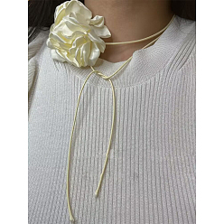 Бежевый 3d цветочные полиэстеровые ожерелья-чокеры, бежевые, 51.97 дюйм (132 см)