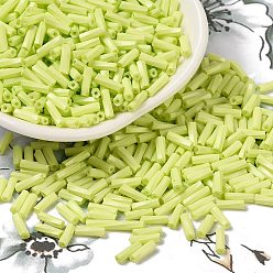 Желто-Зеленый Стеклянные бусины, окрашенные в процессе выпечки, круглое отверстие, желто-зеленый, 7x2 мм, отверстие : 0.8 мм, Около 13636 шт / фунт