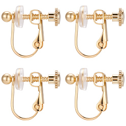 Chapado en Oro Real 18K 20 piezas 316 accesorios para aretes con clip de acero inoxidable quirúrgico, con 20 piezas de almohadillas de silicona, real 18 k chapado en oro, 16x13.5x5 mm, agujero: 1.5 mm