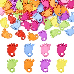 (52) Непрозрачная лаванда 100 шт. украшения для детского душа, акриловые подвески в виде ножек младенца, разноцветные, 18.5x14x2 мм, отверстие : 3.5 мм