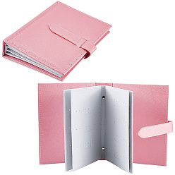 Pink Портативная книга для демонстрации сережек из искусственной кожи, подвесной органайзер для украшений в виде сережек-гвоздиков, розовые, 18.6x13.7x4.1 см