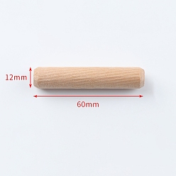 Античный Белый Деревянные рифленые штифты Schima, старинный белый, 60x12 мм