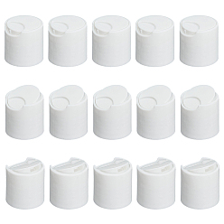 White PP Plastic Press Caps, Replacement Disc Top, Dispensing Lotion Bottle Closure, Column, White, 2.7x2.7 cm
