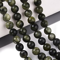 Chinese Jade Натуральные китайские нефритовые бусины, нити из южного нефрита, гладкий круглый, 8~8.5 мм, отверстие : 0.6~1 мм, около 43~48 шт / нитка, 14.17~15.55 дюйм (36~39.5 см)