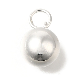 Серебро 925 круглые подвески из стерлингового серебра, с прыжковых колец, серебряные, 13x10 мм, отверстие : 4.5 мм