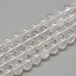 Quartz Crystal Natural Quartz Crystal Beads Strands, Rock Crystal Beads, Round, 10mm, Hole: 1mm, about 40pcs/strand, 15.7 inch