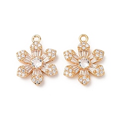 Настоящее золото 18K Латунные микро проложить кубического циркония подвески, , реальный 18 k позолоченный, 18x13.5x3.5 мм, отверстие : 1.6 мм