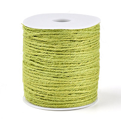 Желто-Зеленый Цветной джутовый шнур, джутовая струна, джутовый шпагат, 3 -ply, для изготовления ювелирных изделий, желто-зеленый, 2 мм, около 109.36 ярдов (100 м) / рулон