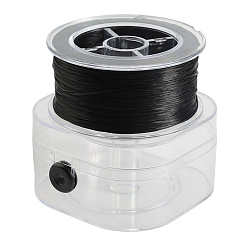 Черный 1 плоская эластичная кристальная струна, эластичная нить для бисера, для изготовления эластичного браслета, чёрные, 0.8 мм, около 109.36 ярдов (100 м) / коробка