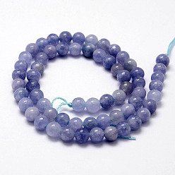 White Jade Natural White Jade Imitation Aquamarine Beads Strands, Round, Dyed, Medium Purple, 6mm, Hole: 1mm, about 64pcs/strand, 15.1 inch