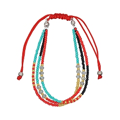 (52) Непрозрачная лаванда Многорядные браслеты из стеклянных бусин для женщин, разноцветные, внутренний диаметр: 2-3/8 дюйм (6 см)