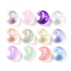 (52) Непрозрачная лаванда Прозрачные стеклянные бусины для выпечки, луна, разноцветные, 16x14x9 мм, отверстие : 1.2 мм, Около 476 шт / 1000 г