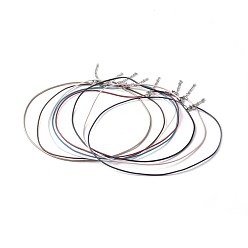 (52) Непрозрачная лаванда Колье-чокеры из воловьей кожи, с 304 из нержавеющей стали застежка когтя омара, разноцветные, 17.91 дюйм (45.5 см)