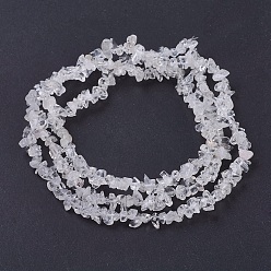 Clear Quartz Crystal Chips Beads Strands, Rock Crystal Beads, Clear, 3~5x3~5mm, Hole: 1mm, 31~32 inch