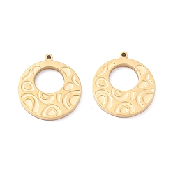 Настоящее золото 18K Вакуумное покрытие pvd 304 подвеска-кабошон из нержавеющей стали для эмали, ручная полировка, плоско-круглые, реальный 18 k позолоченный, 17x15x1 мм, отверстие : 0.9 мм