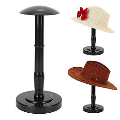 Black Plastic & Alloy Dome Shaped Stem Hat Rack, for Wig, Hat Holder Display Stand, Black, 153x330mm