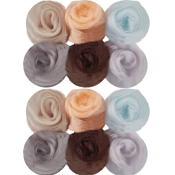 (52) Непрозрачная лаванда 18 шт. 6 цвета шерстяной ровинг своими руками, материалы для игольного валяния, разноцветные, 160x90x3 мм, 3 шт / цвет