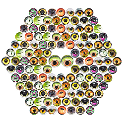 (52) Непрозрачная лаванда 30 стеклянные кабошоны шт., полукруглый с рисунком глаз, разноцветные, 6 мм