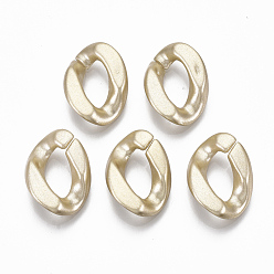 Золотистый Окрашенные распылением пластиковые соединительные кольца ccb, разъемы для быстрой связи, для изготовления ювелирных цепочек, твист, золотые, 18.5x13x4 мм, внутренний диаметр: 5x10.5 мм