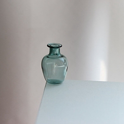 чирок Мини стеклянные украшения, пустые бутылки желаний, аксессуары для кукольного домика с микро-ландшафтом, притворяясь опорными украшениями, зелено-синие, 20x27 мм