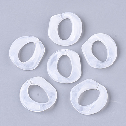 Прозрачный Акриловые связей кольца, разъемы для быстрой связи, для изготовления бордюрных цепей, Стиль имитация драгоценных камней, твист, прозрачные, 30x30.5x4.5 мм, Внутренний диаметр: 20x12.5 мм, о 230 шт / 500 г