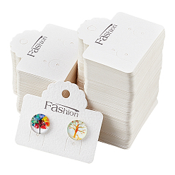 White Paper Earring Display Cards, Rectangle, White, 1-3/4x2 inch(4.5x5cm)