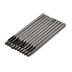 Нержавеющая Сталь Цвет 45# стальной дырокол для кожи овальной формы, инструмент для кожевенного дела своими руками, цвет нержавеющей стали, 100x5 мм, отверстие : 3x0.8 мм