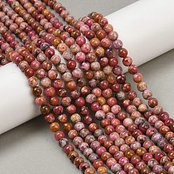 Родонит Природные родонит бисер нитей, круглые, 6 мм, отверстие : 0.8 мм, около 64 шт / нитка, 15.24'' (38.7 см)