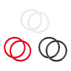 Gemischte Farbe Abs Kunststoff Ringform Geldbörse Griff, für Taschengriffe Ersatzzubehör, Gemischte Farbe, 105x10 mm, Innendurchmesser: 90 mm, 3 Farben, 2 Stk. je Farbe, 6 Stück / Set