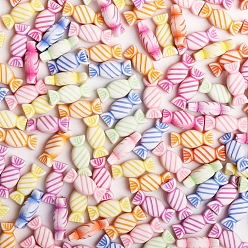Mixed Color Christmas Themed Opaque Acrylic Beads, Craft Beads, Candy, Mixed Color, 7x16.3mm