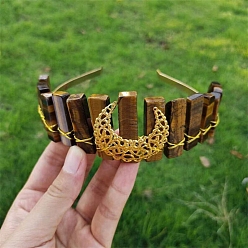 Тигровый глаз Резинки для волос с драгоценными камнями, аксессуары для волос для женщин и девочек, луна, 110 мм