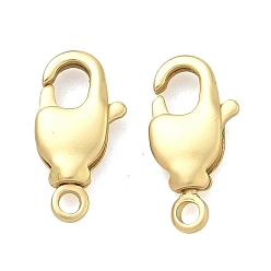 Матовый Золотой Цвет Карабин-лобстеры, латунные, без кадмия и без свинца, стойки покрытие, долговечный, овальные, матовый золотой цвет, 12x5x2.5 мм, отверстие : 1.3 мм