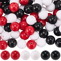 (52) Непрозрачная лаванда 90 шт 3 цвета непрозрачные акриловые бусины, с покрытием AB цвета, круглые, разноцветные, 16x15 мм, отверстие : 2.8 мм, 30 шт / цвет