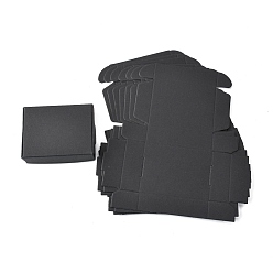 Черный Подарочная коробка для крафт-бумаги, почтовые ящики, складные коробки, прямоугольные, чёрные, 8x6x2 см