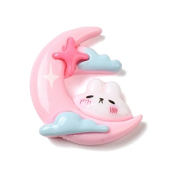 Луна Непрозрачные кабошоны из мультяшной смолы, для изготовления ювелирных изделий, луна, 27.5x24x7 мм